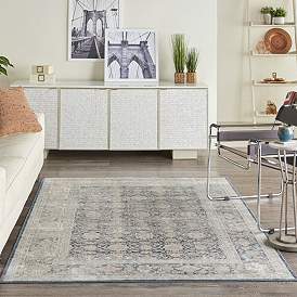 Image1 of Nourison Malta 5'3" x 7'7" Navy Bordered Indoor Rug
