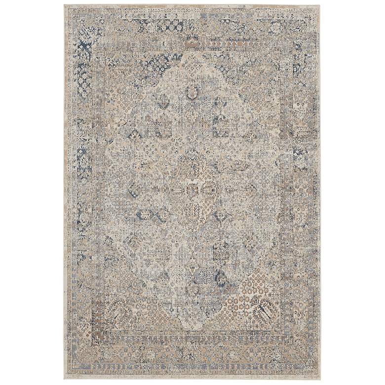 Image 2 Nourison Malta MAI01 5'3"x7'7" Ivory and Blue Rug