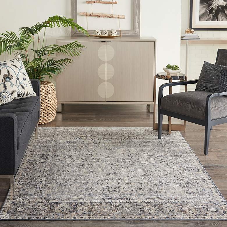 Image 1 Nourison Malta MAI03 5'3"x7'7" Slate Area Rug