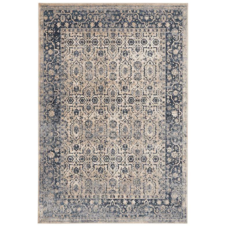Image 2 Nourison Malta MAI04 5'3"x7'7" Ivory and Blue Rug
