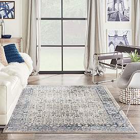 Image1 of Nourison Malta MAI04 5'3"x7'7" Ivory and Blue Rug