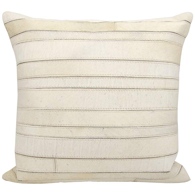 Image 1 Nourison Natural Hide Stripes 20" Square Ivory Pillow
