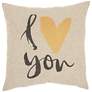 Nourison Natural I Love You 18" Square Indoor Throw Pillow