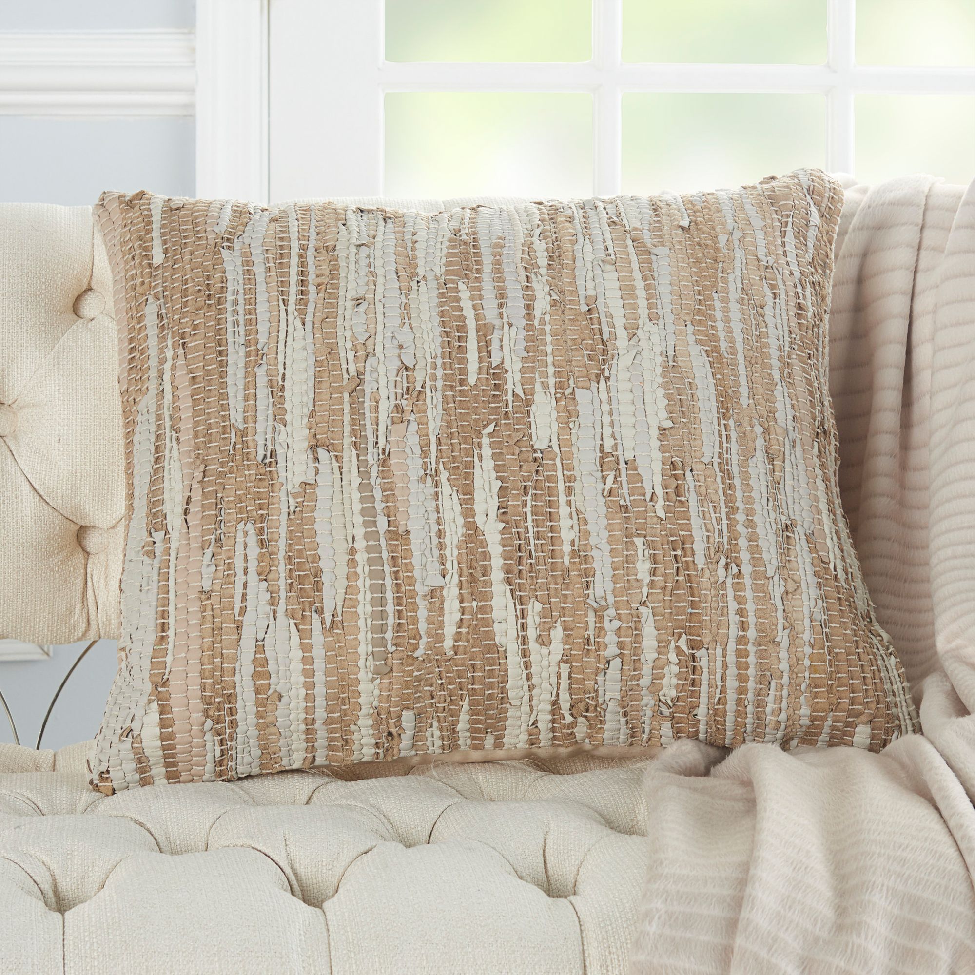 Beige throw outlet pillows