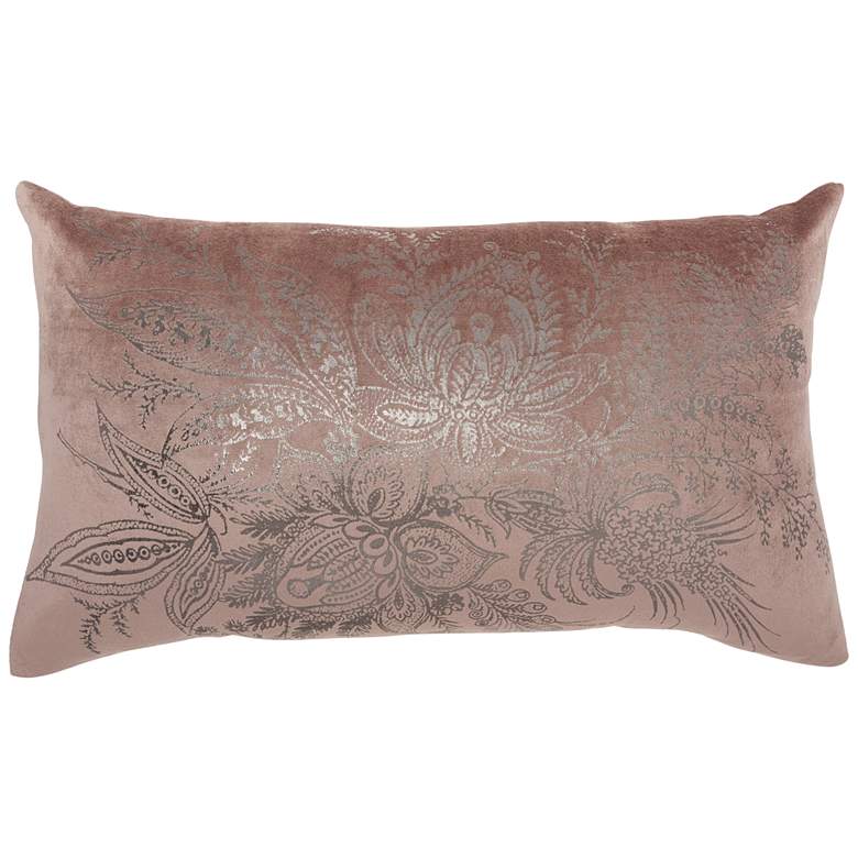 Image 2 Nourison Nude Metallic Florals 20" x 14" Indoor Throw Pillow
