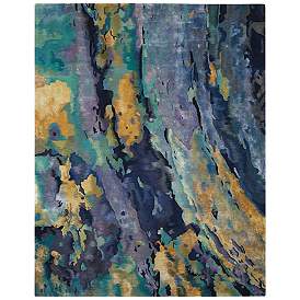 Image2 of Nourison Prismatic 5'6" x 7'5" Silver Blue Wool Area Rug