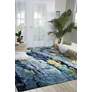 Thumbnail1 of Nourison Prismatic 5'6" x 7'5" Silver Blue Wool Area Rug