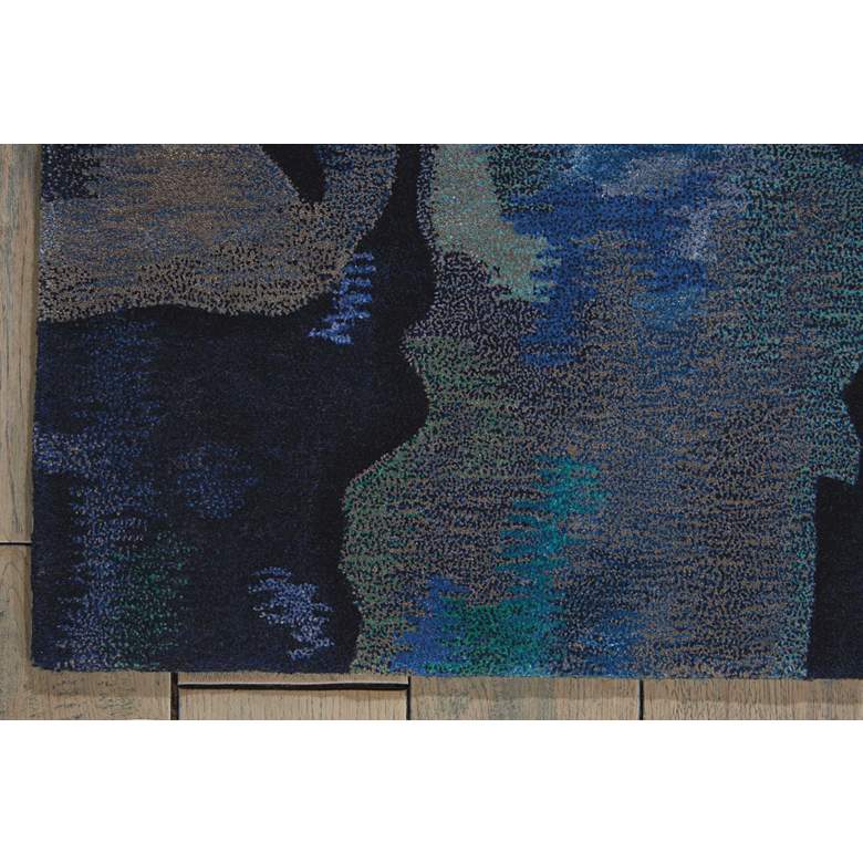 Image 3 Nourison Prismatic 5'6" x 7'5" Silver Blue Wool Area Rug more views