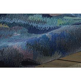 Image4 of Nourison Prismatic 5'6" x 7'5" Silver Blue Wool Area Rug more views
