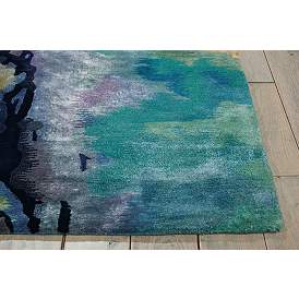 Image5 of Nourison Prismatic 5'6" x 7'5" Silver Blue Wool Area Rug more views