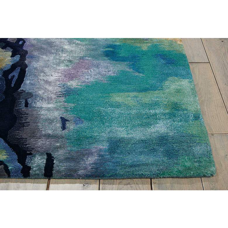 Image 5 Nourison Prismatic 5'6" x 7'5" Silver Blue Wool Area Rug more views