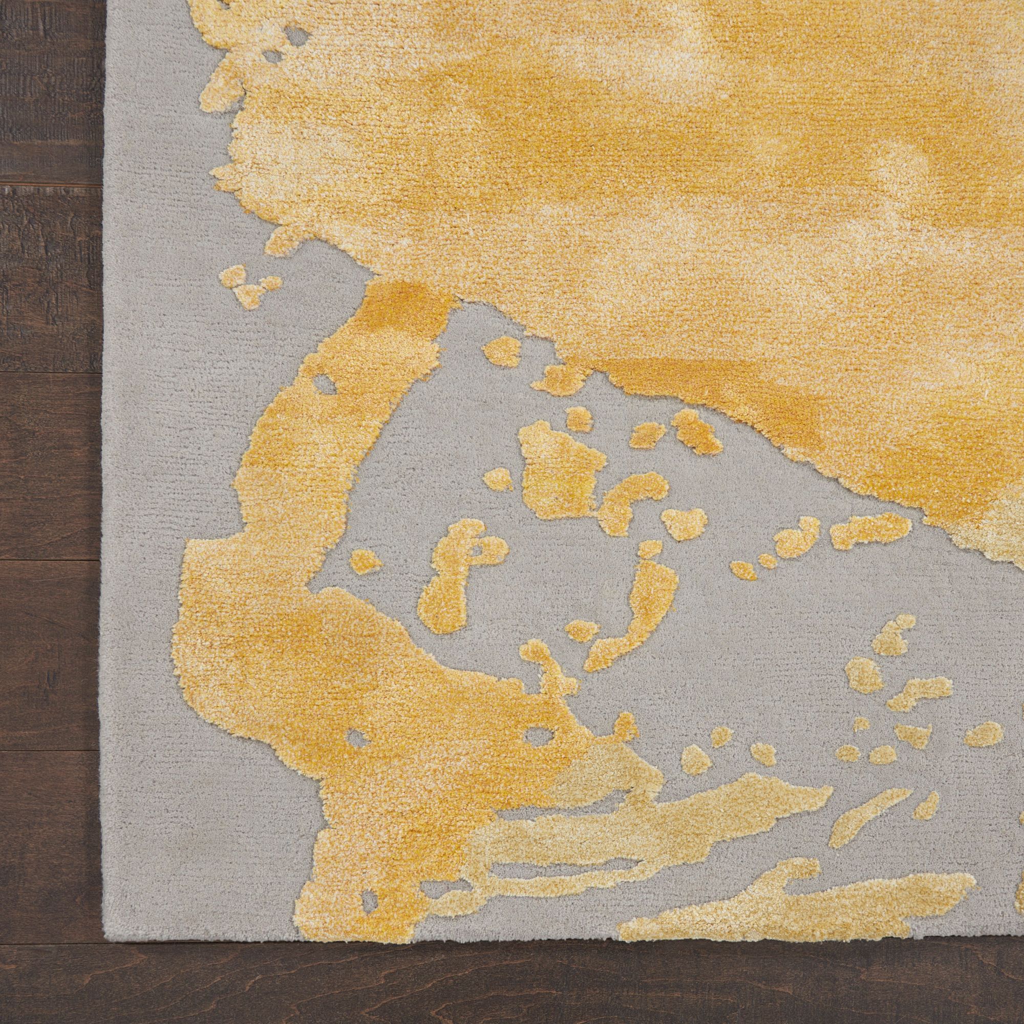 Image 3 Nourison Prismatic 5'6"x7'5" Gray Gold Wool Area Rug more views