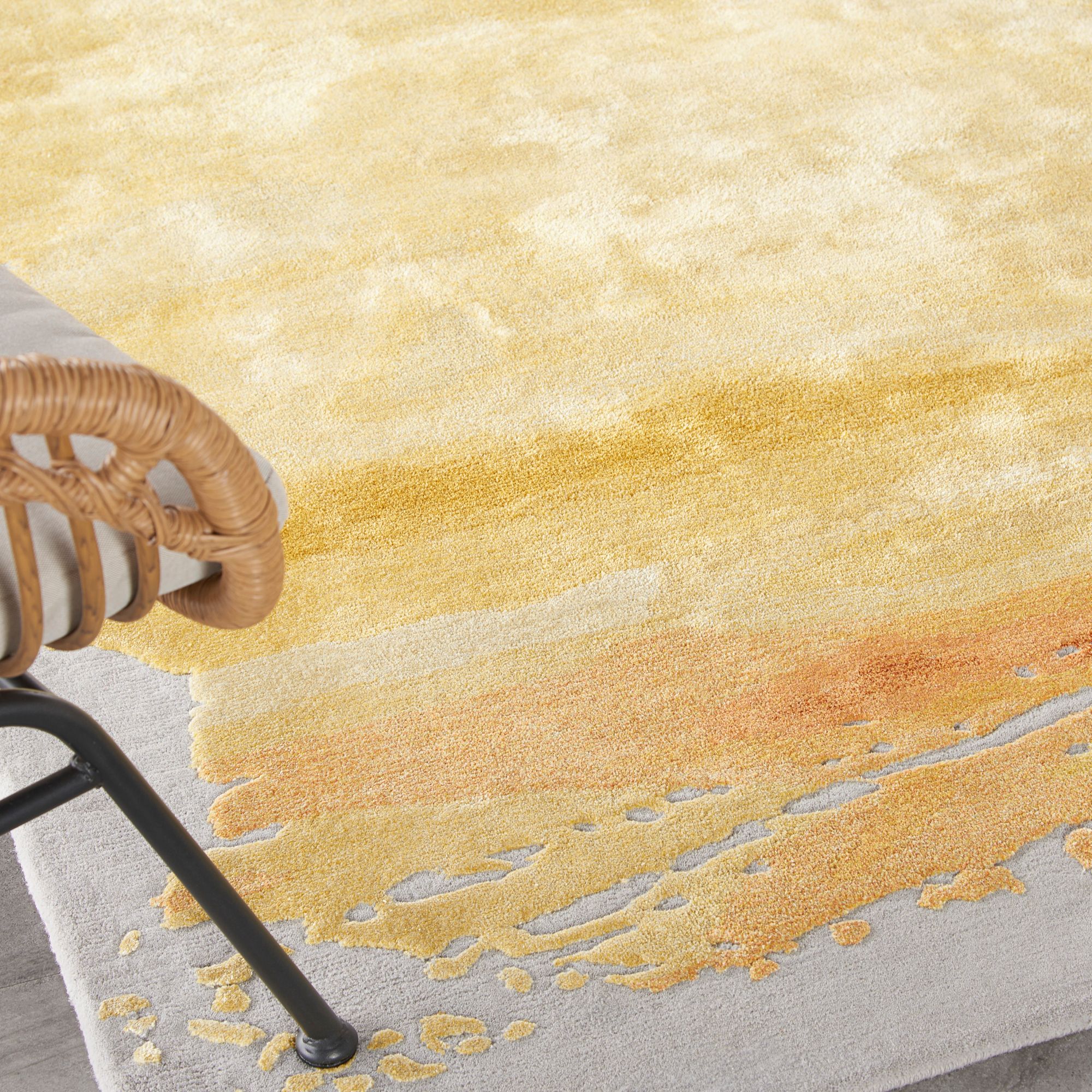 Image 5 Nourison Prismatic 5'6"x7'5" Gray Gold Wool Area Rug more views