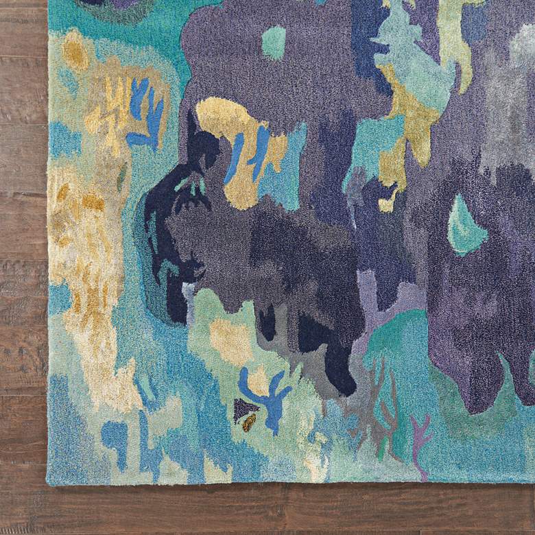 Image 3 Nourison Prismatic 7'9" x 9'9" Silver Blue Wool Area Rug more views