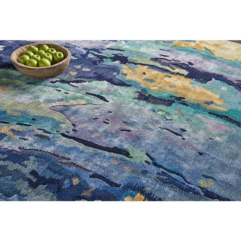Image 5 Nourison Prismatic 7'9" x 9'9" Silver Blue Wool Area Rug more views