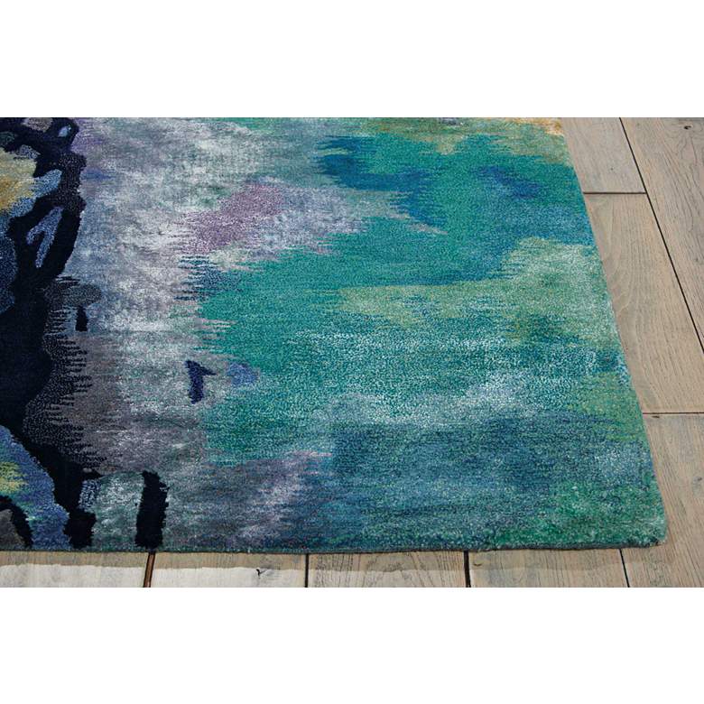 Image 7 Nourison Prismatic 7'9" x 9'9" Silver Blue Wool Area Rug more views