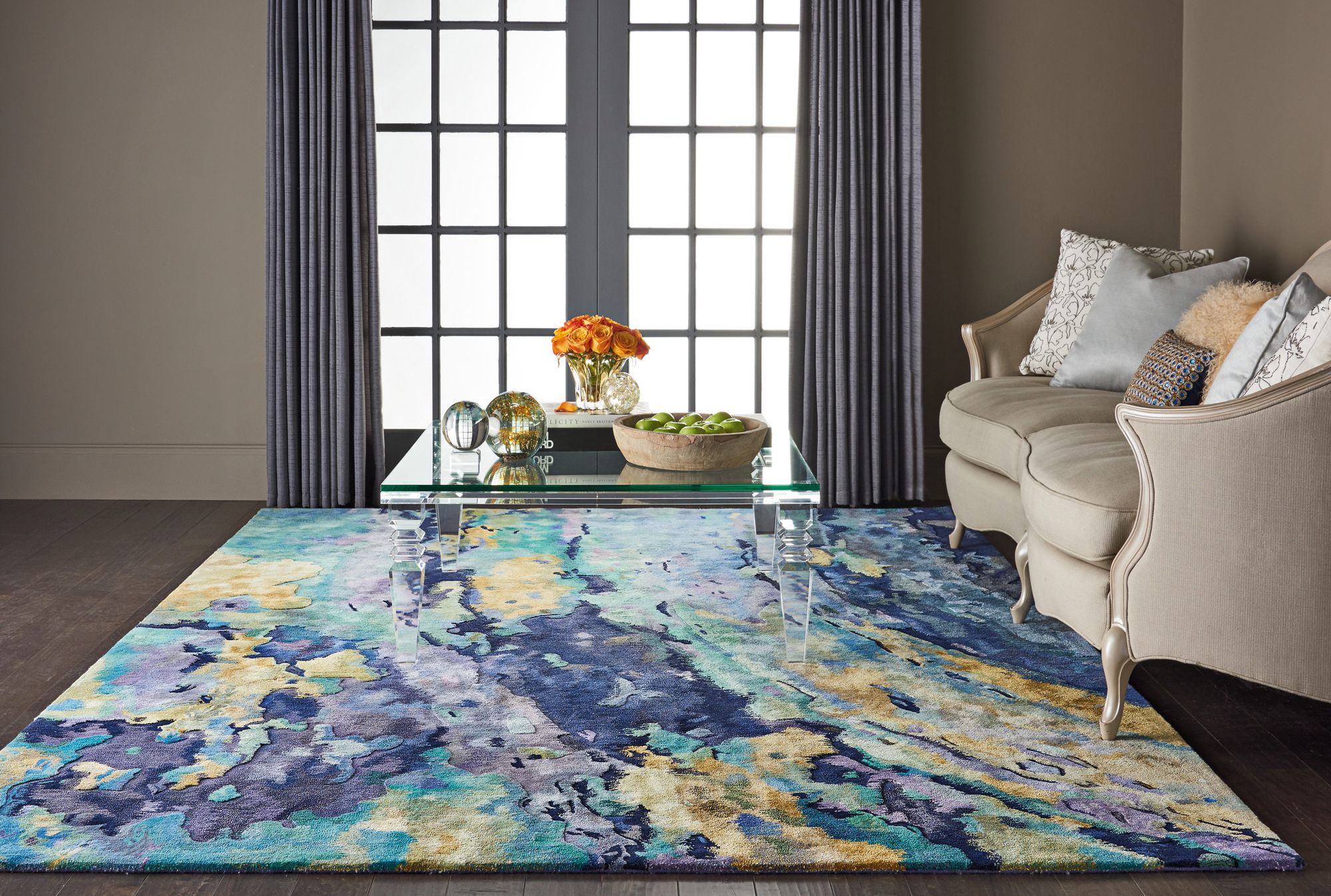 Nourison Prismatic 7'9" x 9'9" Silver Blue Wool Area Rug