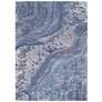 Nourison Prismatic PRS05 5&#39;6"x7&#39;5" Blue Wool Area Rug