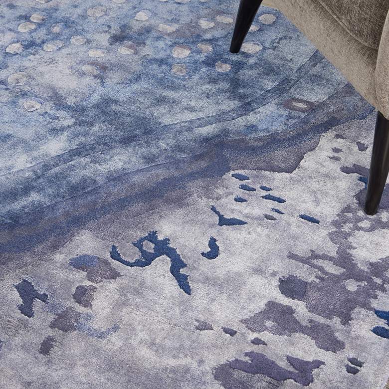 Image 5 Nourison Prismatic PRS05 5'6"x7'5" Blue Wool Area Rug more views