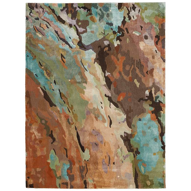 Image 2 Nourison Prismatic PRS09 5'6"x7'5" Green Brown Wool Area