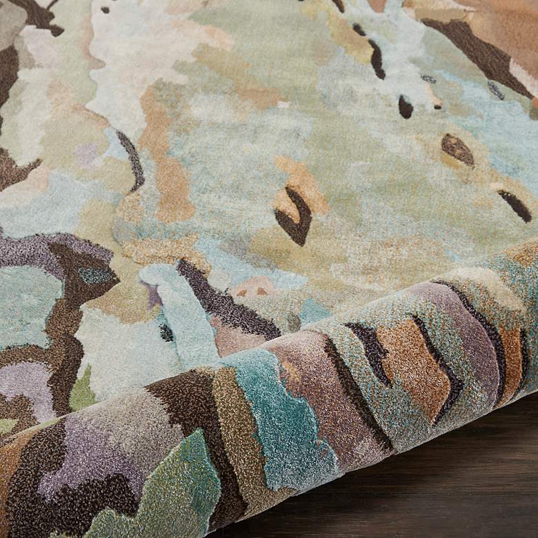 Image 6 Nourison Prismatic PRS09 5'6"x7'5" Green Brown Wool Area more views