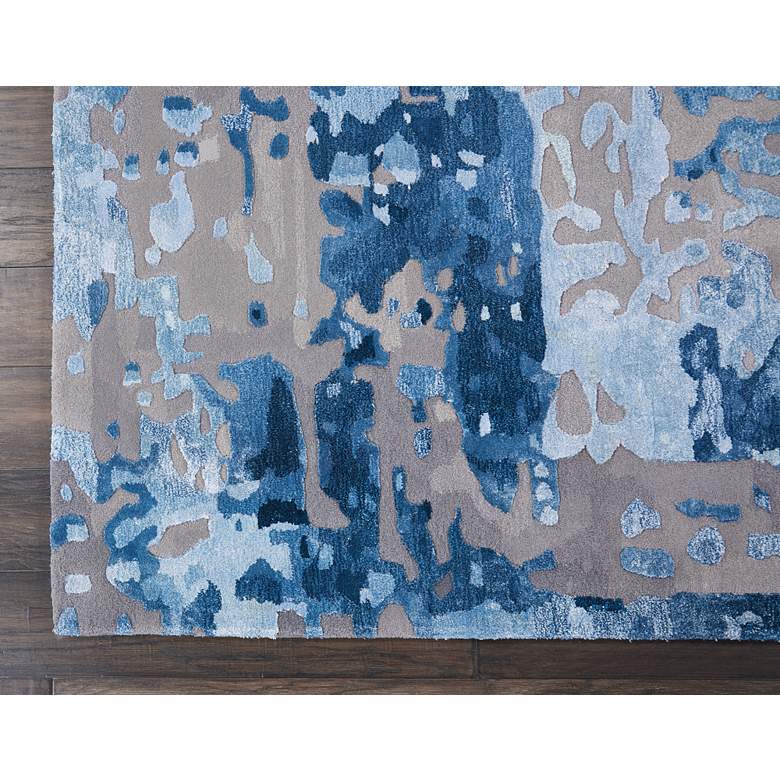 Image 3 Nourison Prismatic PRS10 5'6"x7'5" Blue Gray Wool Area Ru more views