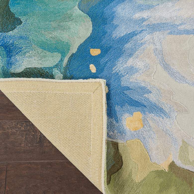 Image 4 Nourison Prismatic PRS16 5'6"x7'5" Seafoam Wool Area Rug more views