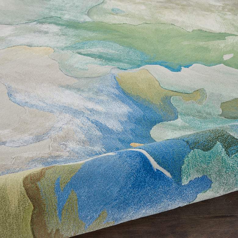Image 6 Nourison Prismatic PRS16 5'6"x7'5" Seafoam Wool Area Rug more views