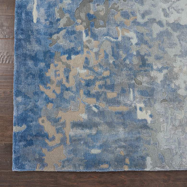 Image 3 Nourison Prismatic PRS17 5'6"x7'5" Denim Wool Area Rug more views