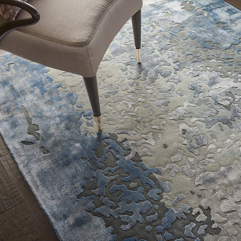 Image 5 Nourison Prismatic PRS17 5'6"x7'5" Denim Wool Area Rug more views