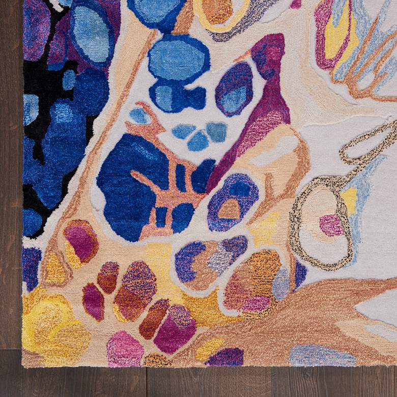 Image 3 Nourison Prismatic PRS20 5'6"x7'5" Gray Lilac Wool Area R more views
