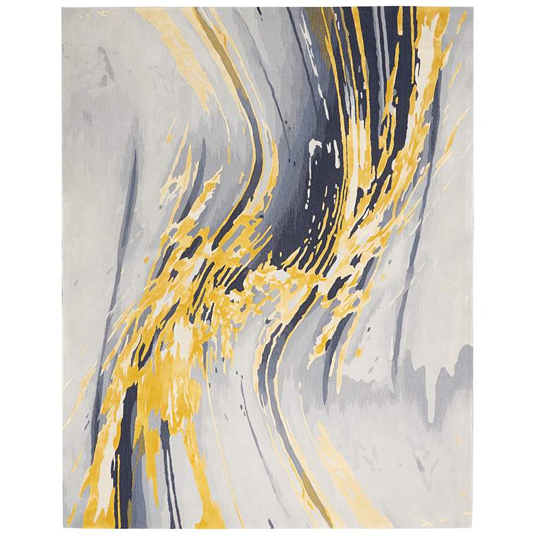 Image 2 Nourison Prismatic PRS24 5'6"x7'5" Gray Gold Wool Area Ru