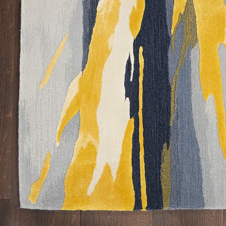 Image 3 Nourison Prismatic PRS24 5'6"x7'5" Gray Gold Wool Area Ru more views
