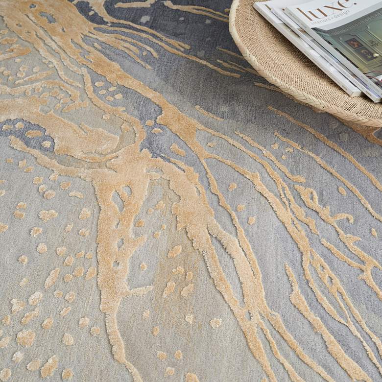 Image 5 Nourison Prismatic PRS28 5'6"x7'5" Gray Gold Wool Area Ru more views