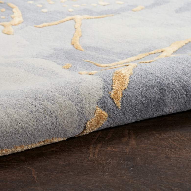 Image 6 Nourison Prismatic PRS28 5'6"x7'5" Gray Gold Wool Area Ru more views