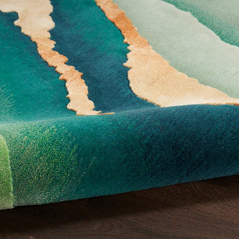 Image 6 Nourison Prismatic PRS30 5'6"x7'5" Emerald Wool Area Rug more views