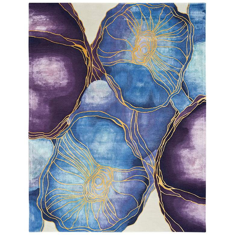 Image 2 Nourison Prismatic PRS32 7&#39;9 inchx9&#39;9 inch Blue Purple Wool Area 