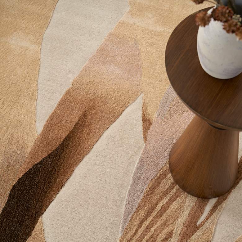 Image 5 Nourison Prismatic PRS35 7'9"x9'9" Sand Wool Area Rug more views