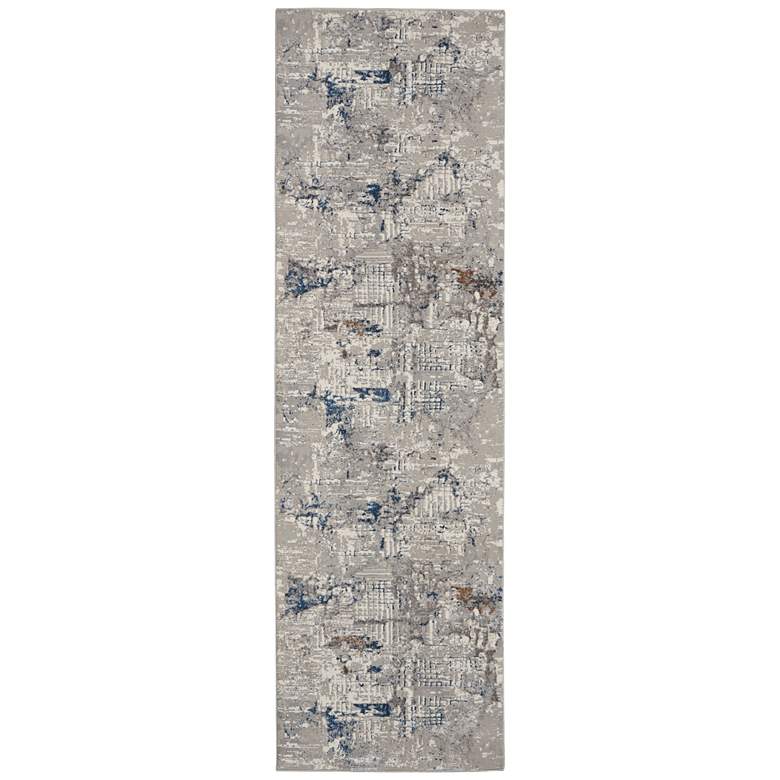 Image 2 Nourison Royal Terrace 2&#39;2 inch x 7&#39;6 inch Ivory Blue Indoor Rug