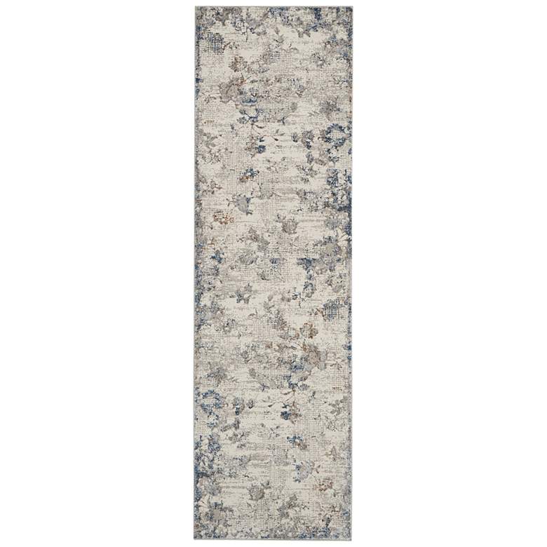 Image 2 Nourison Royal Terrace 2&#39;2 inch x 7&#39;6 inch Ivory/Grey Indoor Rug