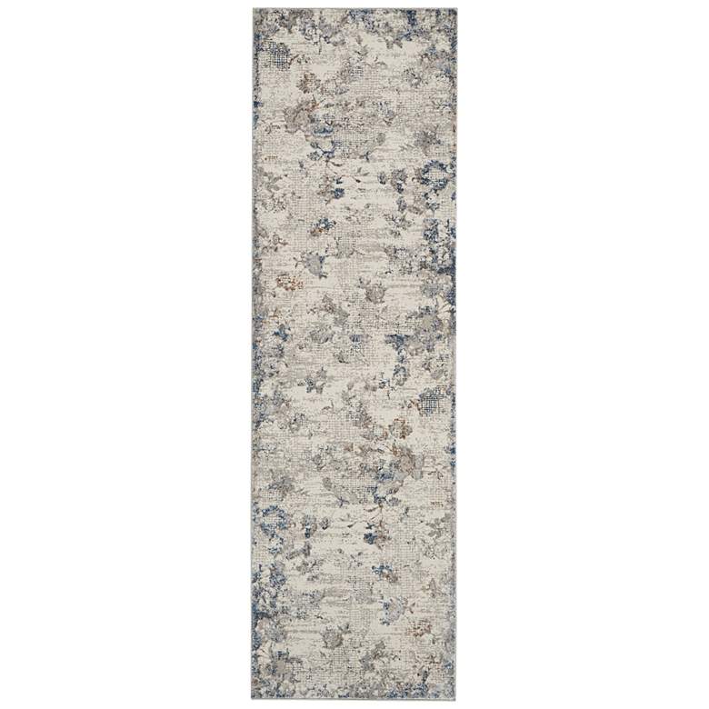 Image 2 Nourison Royal Terrace 2'2" x 7'6" Ivory/Grey Indoor Rug