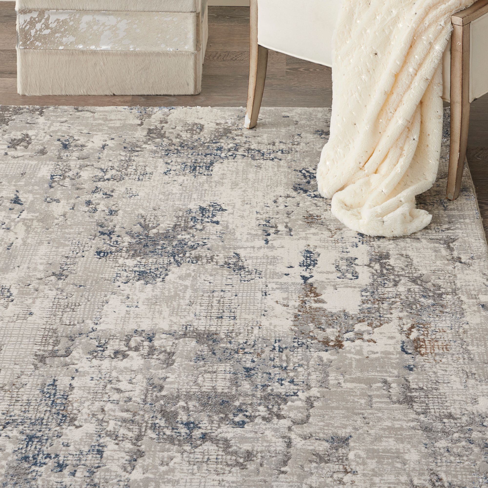 Image 5 Nourison Royal Terrace 5'3" x 7'3" White Blue Indoor Rug more views