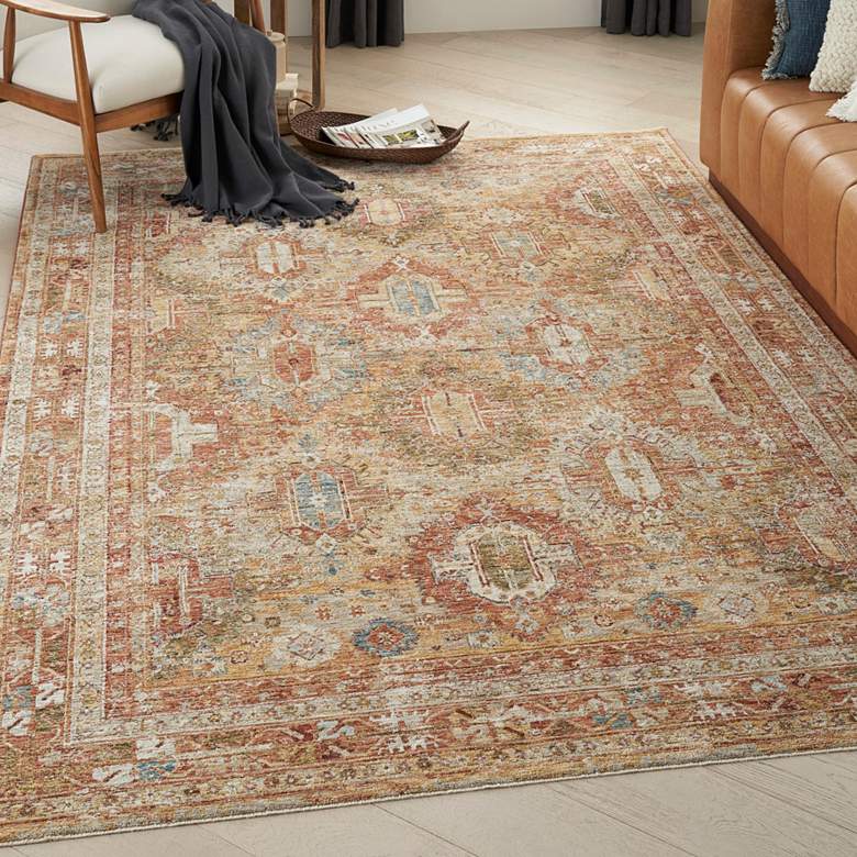 Image 1 Nourison Sahar SHR01 5&#39;3 inchx7&#39;8 inch Rust Rectangular Area Rug