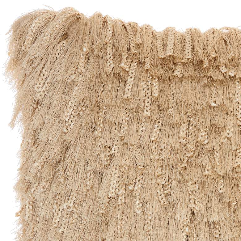 Image 2 Nourison Shag Beige Braided 20" Square Throw Pillow more views