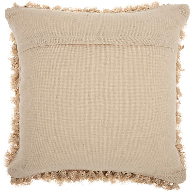 Image 3 Nourison Shag Beige Braided 20" Square Throw Pillow more views