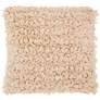 Nourison Shag Beige Loop Texture 20" Square Throw Pillow