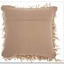 Nourison Shag Beige Metallic Ribbon 20" Square Throw Pillow