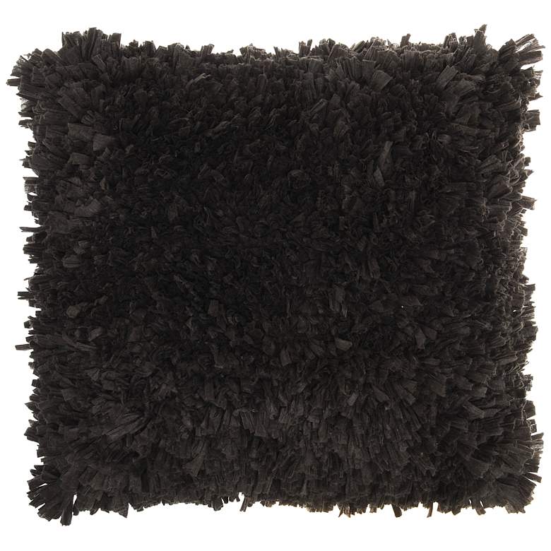 Image 2 Nourison Shag Charcoal 17" Square Throw Pillow