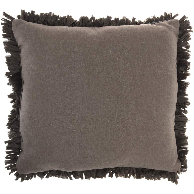 Image 4 Nourison Shag Charcoal 17 inch Square Throw Pillow more views