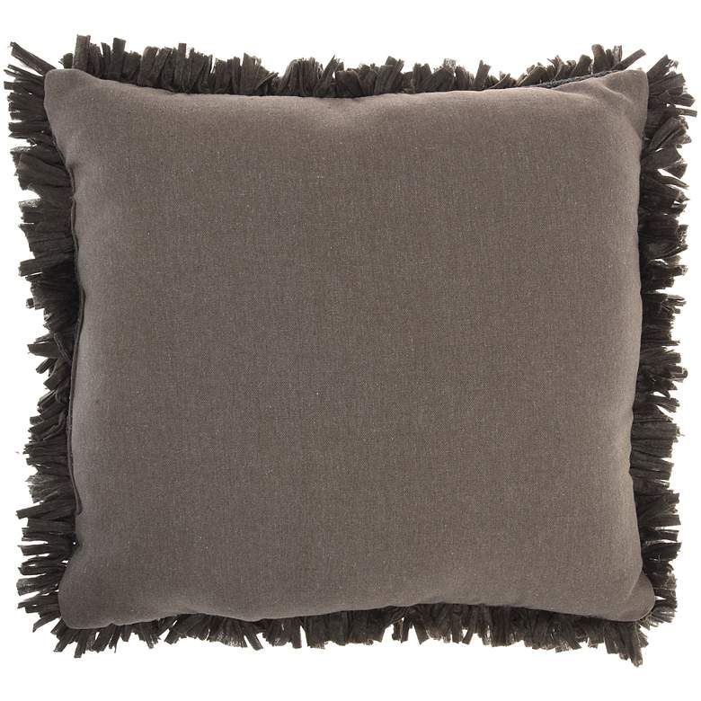Image 4 Nourison Shag Charcoal 17" Square Throw Pillow more views